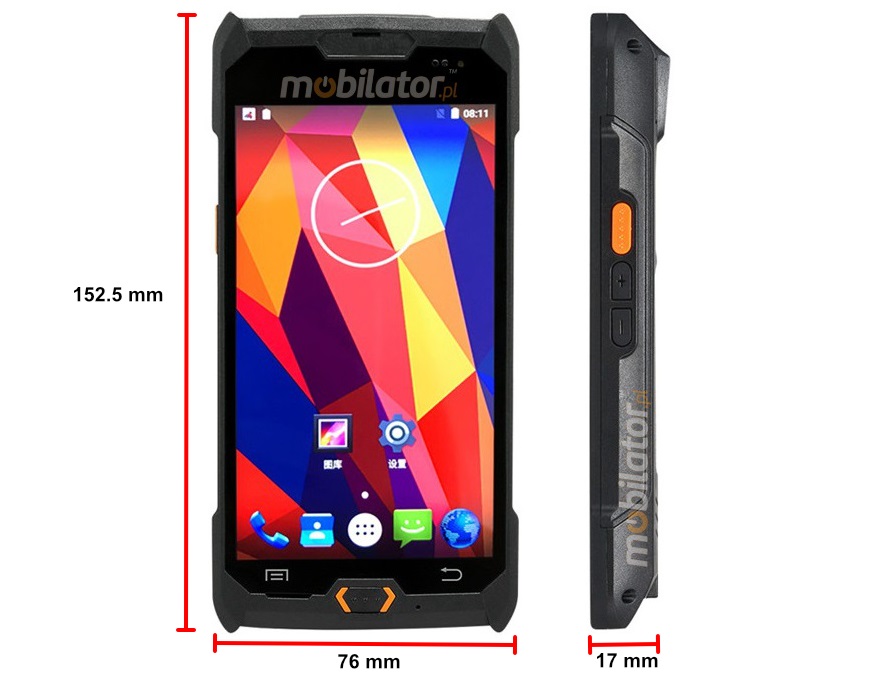 Waterproof smartphone inventory with Mindeo 2D barcode scanner (Android 9.0 system) and NFC in compact dimensions